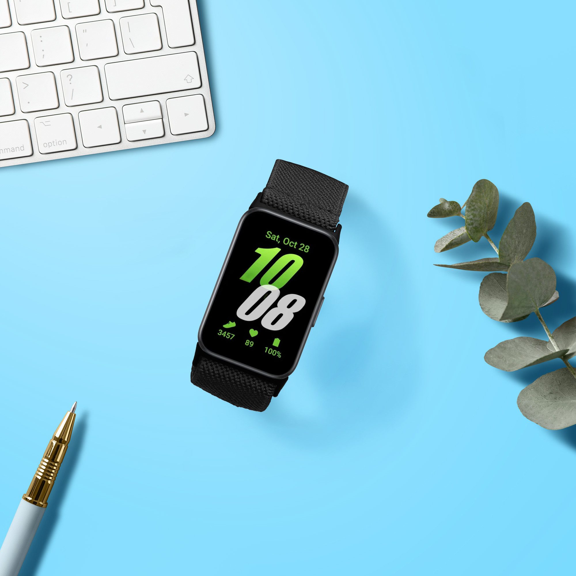 kwmobile Armband für Samsung Galaxy Fit 3 Smartwatch, 1-tlg., Nylon Fitnesstracker Sportarmband Band - Innenmaße von 14 - 22 cm