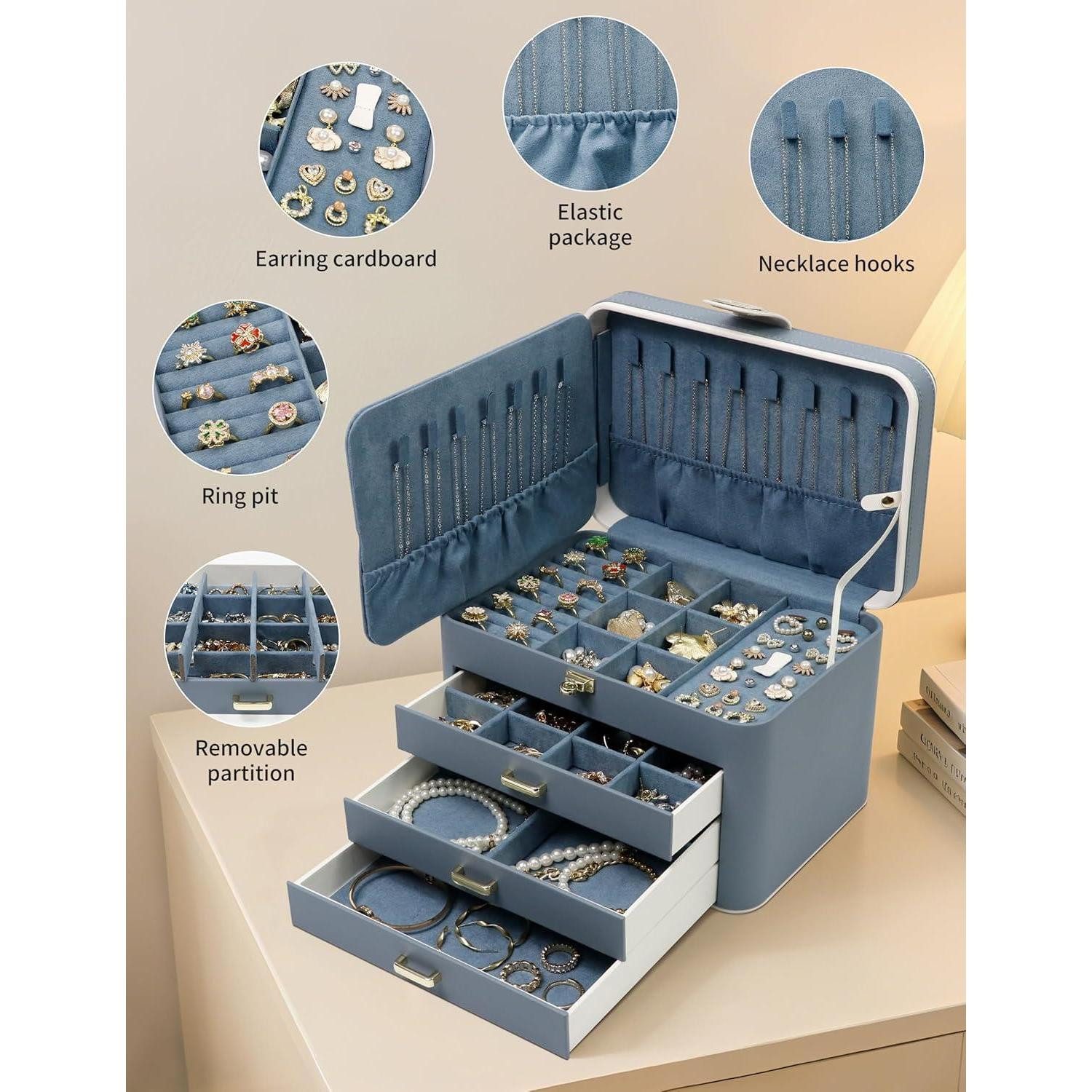 LuxusKollektion Schmuckset Schmuckkästchen für Damen, große Schmuckschatull günstig online kaufen