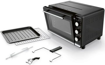SilverCrest Minibackofen KITCHEN TOOLS Grill - und Backautomat SGBR 1500 D4, Hochwertige Edelstahlapplikationen und doppelverglaste Tür