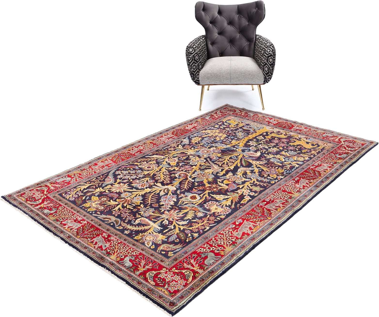 Carpet Avenue Teppich Keshan Kork 235x138, Rechteck, Höhe: 9 mm