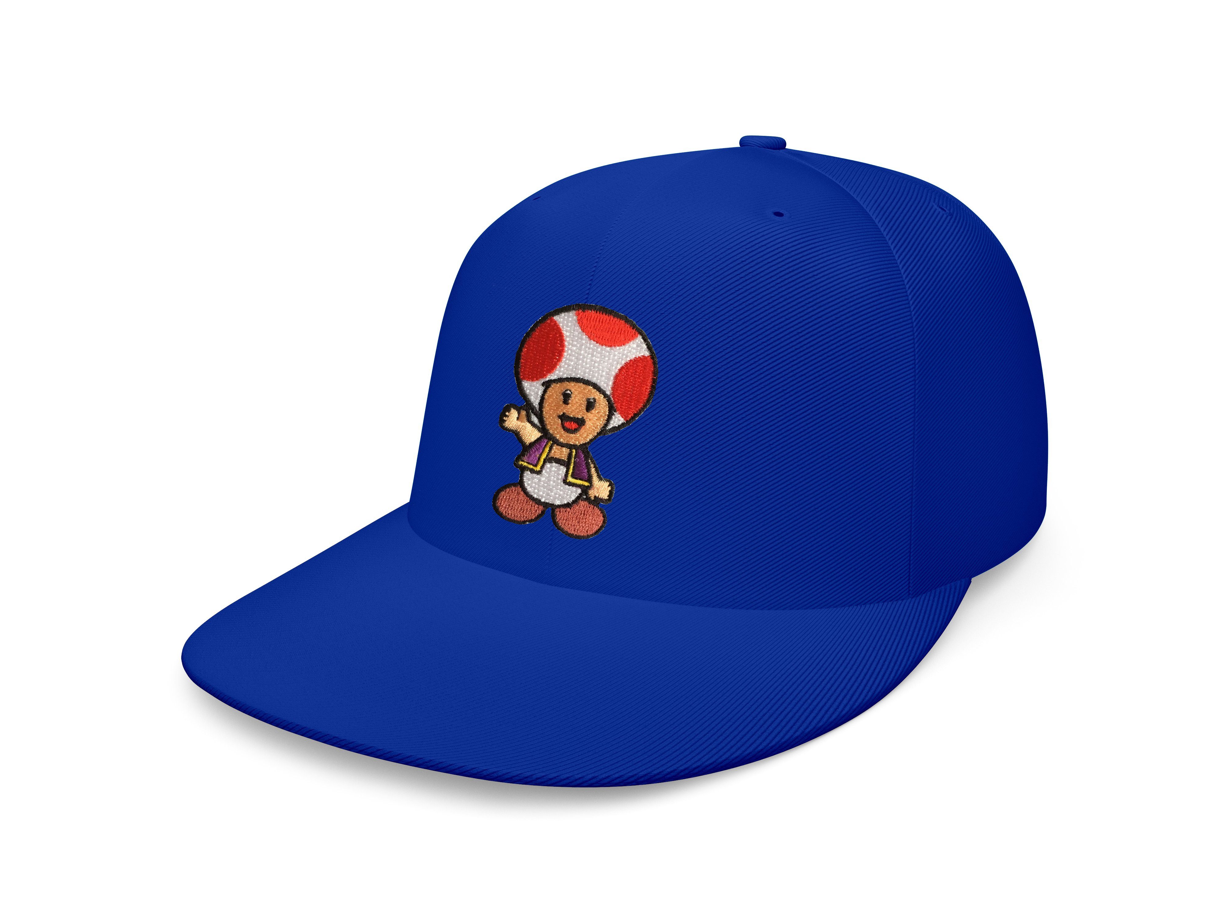 Blondie & Brownie Snapback Cap Unisex Erwachsene Toad Stick Patch Mario Toad Super Nintendo One Size Royalblau