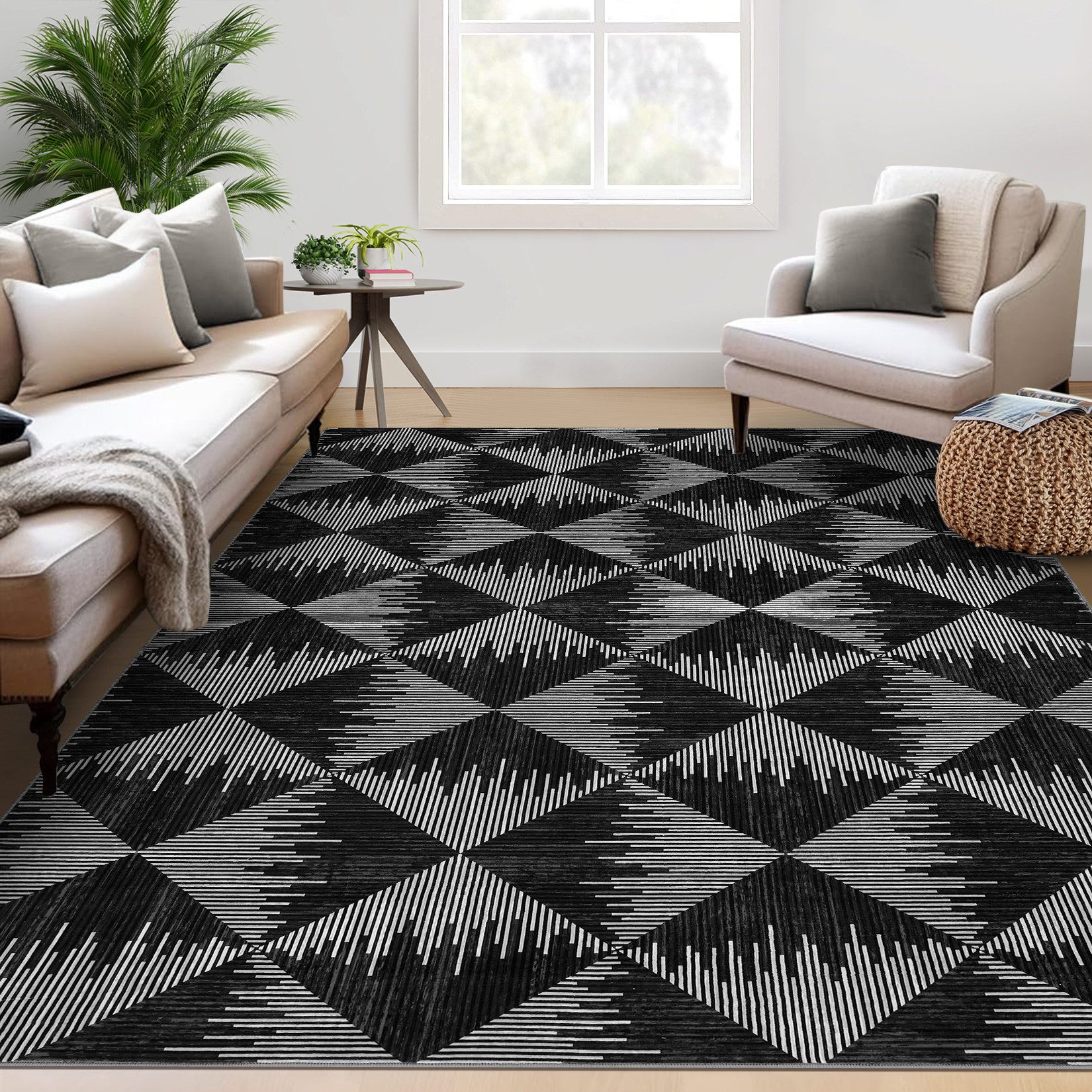 GarveeMore Teppich Modern Teppich für Wohnzimmer Schlafzimmer Antirutsch Waschbare Weich