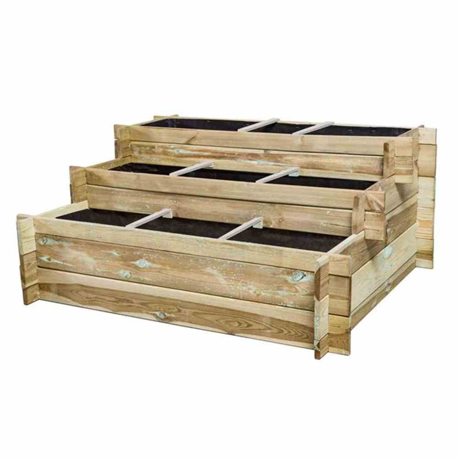 Siena Garden Hochbeet Hochbeet-Treppe Hugo, 120 x 100 x 54 cm kesseldruckimprägniert, inkl.
