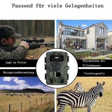 GelldG Wildkamera 16MP 1080P Video Wildtierkamera mit Infrarot Überwachungskamera