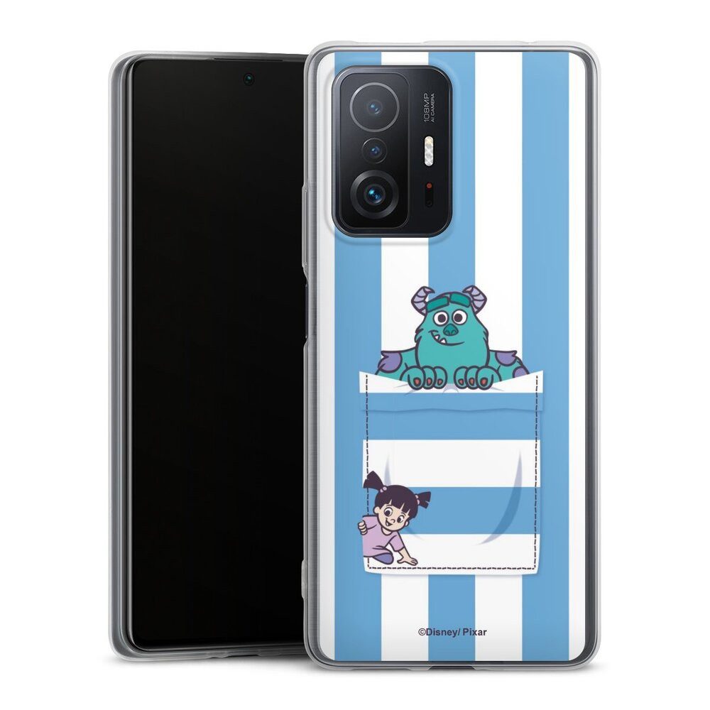 DeinDesign Handyhülle Disney Pixar Die Monster AG Fanartikel Monster AG Striped Pattern, Xiaomi 11T 5G Slim Case Silikon Hülle Ultra Dünn Schutzhülle