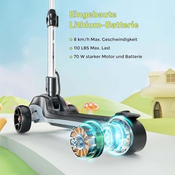 iscooter Miniscooter 6,5 Zoll Elektroroller Kinder, Höhenverstellbarer (3-12 Jahre), 70,00 W, 8,00 km/h, Reichweite 8-12 km