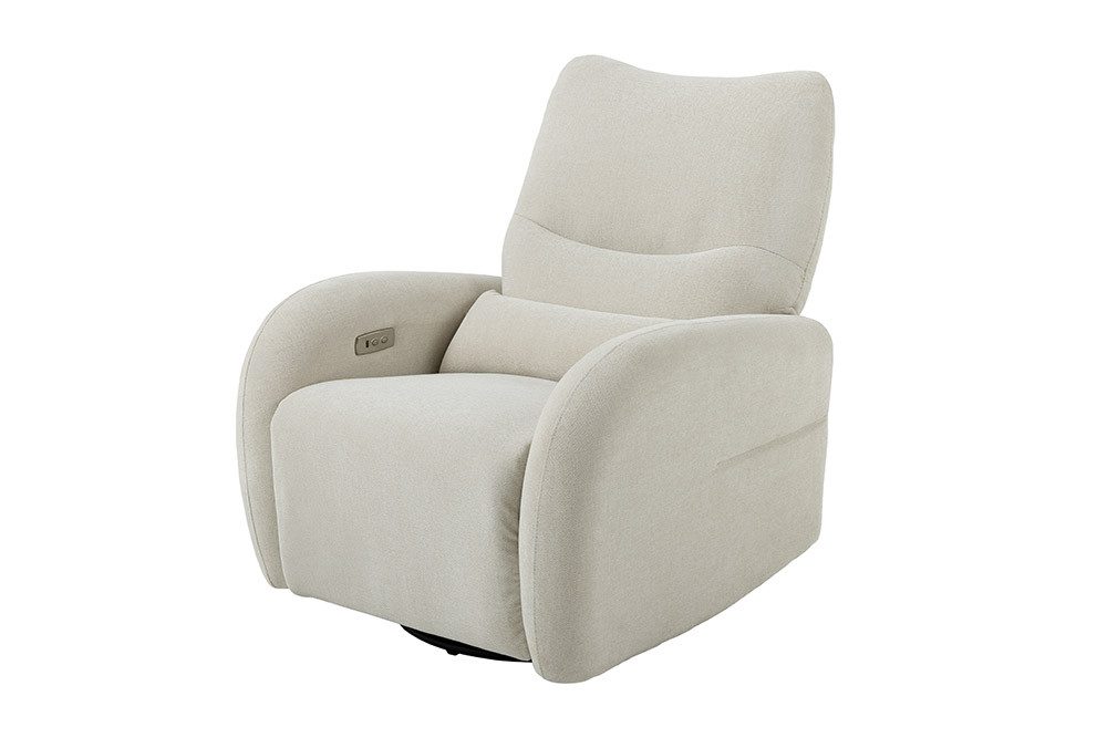 riess-ambiente Relaxsessel PRIORITY beige/schwarz - Strukturstoff, Metall, Relaxfunktion, Kissen (Einzelartikel, 1-St), Kinosessel 360° drehbar & USB-Anschluss - ideal für Wohnzimmer