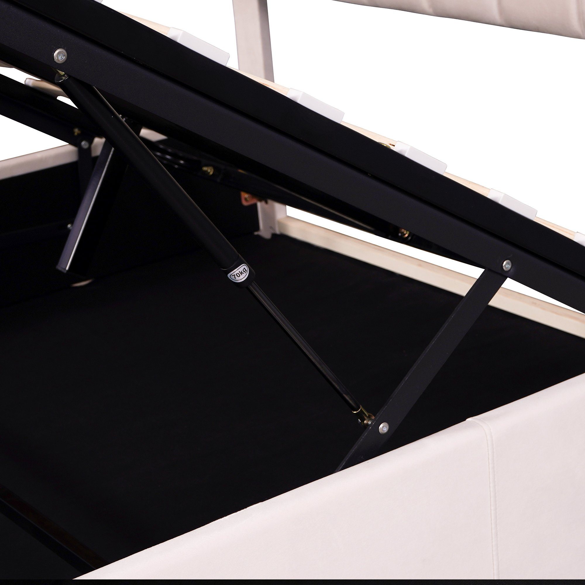 Polsterbett (140x200 cm Doppelbett, mit LED Beleuchtung, Bluetooth-Player und USB-Aufladung), hydraulisches Bett Funktionsbett inkl. Bettkasten und Lattenrost, Samt