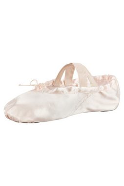 tanzmuster Ballettschuhe Nicky aus Satin mit ganzer Ledersohle Tanzschuh Ballettschläppchen für Mädchen