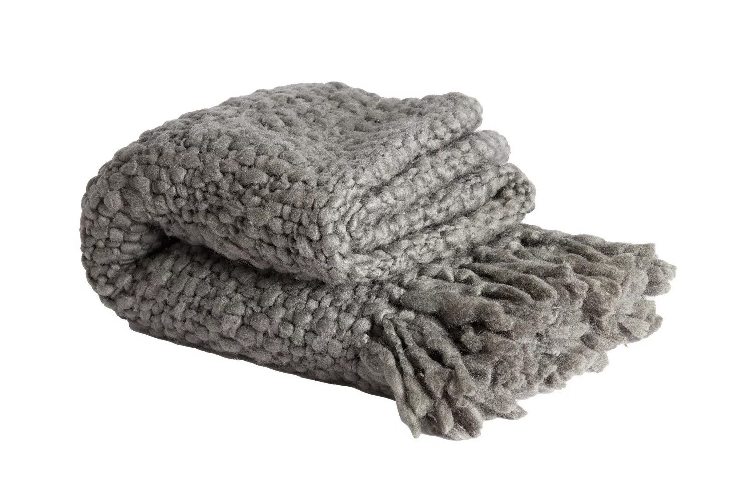 Wohndecke Decke Plaid RISCA von Light & Living 170x130 cm Dunkelgrau Textil, Light & Living