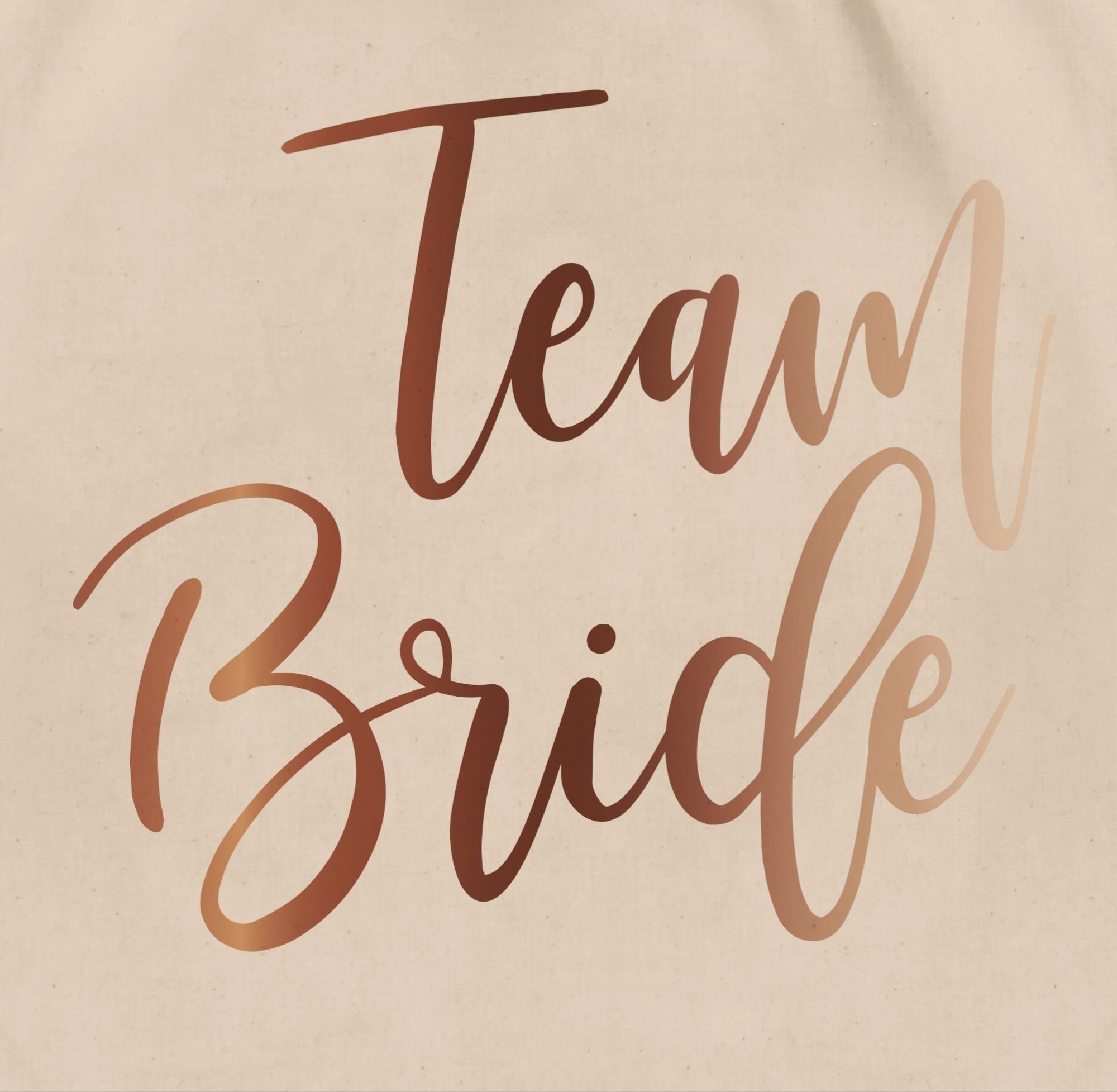 03 JGA Frauen Turnbeutel Bronze Braut, Team Junggesellenabschied Naturweiß Bride Team Shirtracer