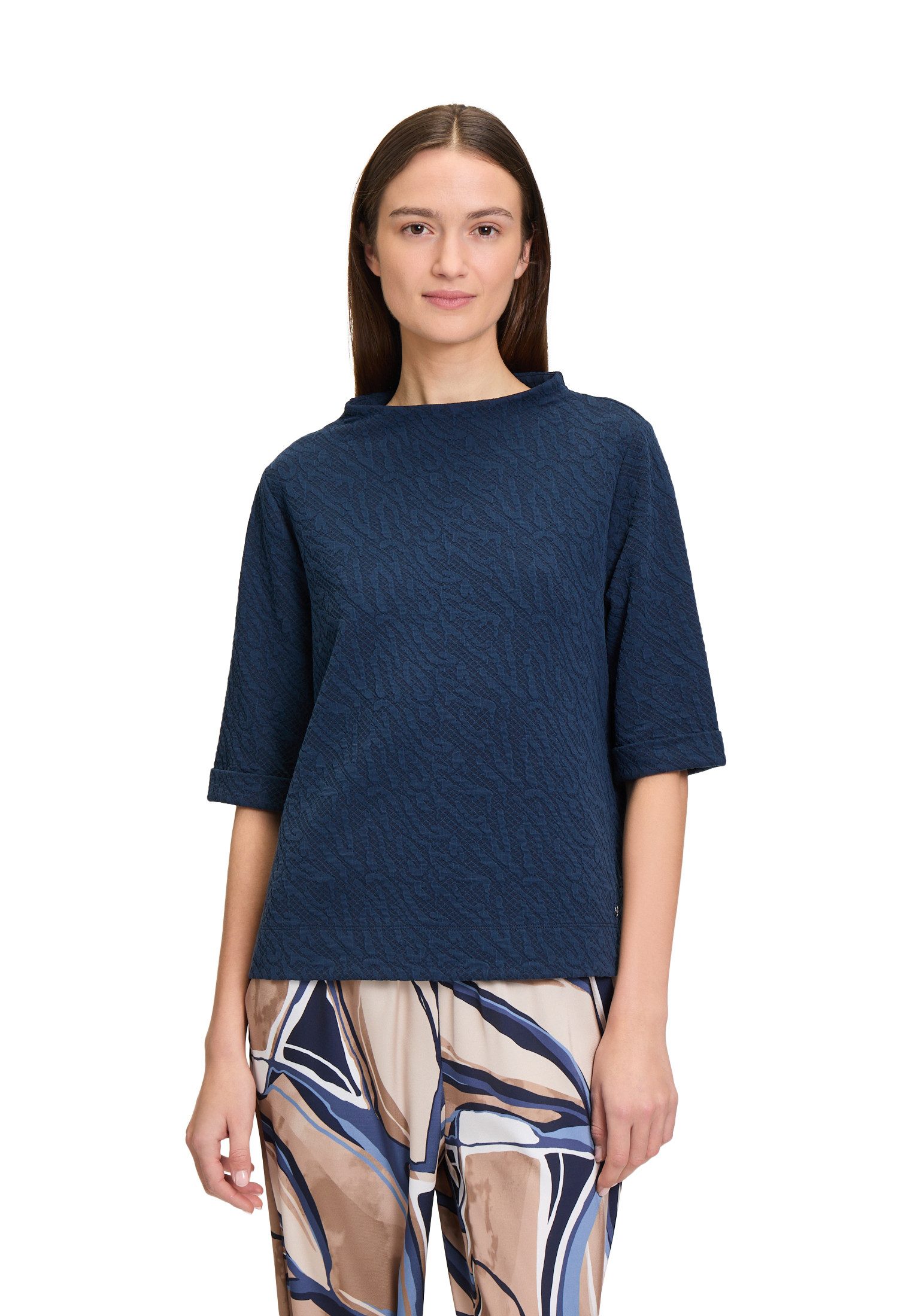 Kurzarmshirt Betty & Co Sweatshirt mit Rundhalsausschnitt