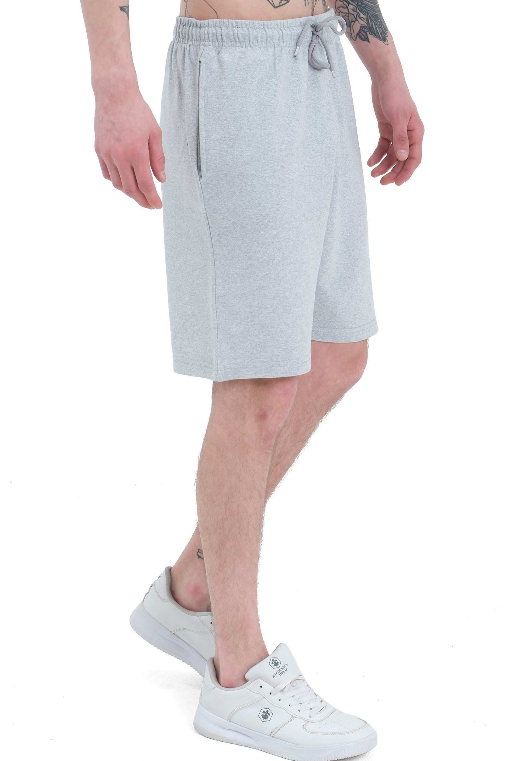 (1-tlg) Smith Hose kurze Solo Shorts Herren & Grau Baumwolle Sporthose