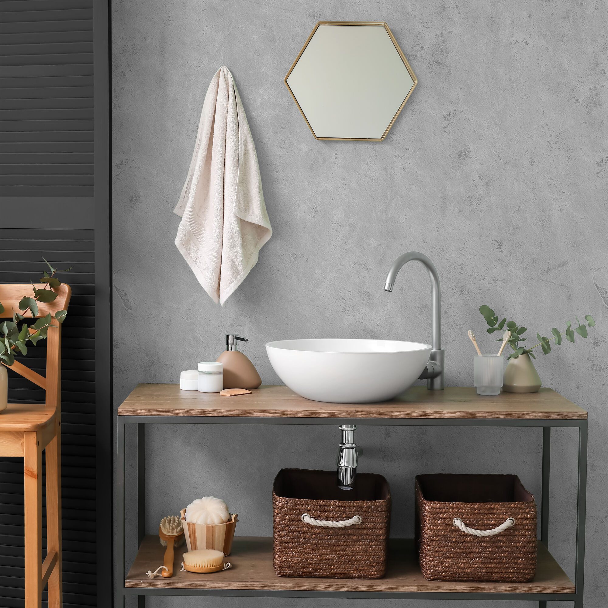 Schulte Badrückwand DecoDesign Dekor Stein Grau-Hell, (1 Platte à 100 x 210 cm), Wandverkleidung, Duschrückwand, fugenloser Fliesenersatz