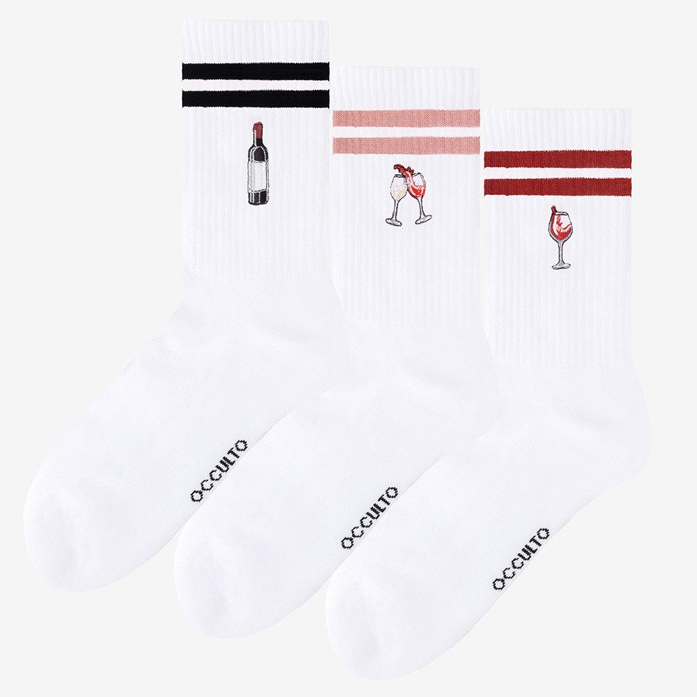 OCCULTO Tennissocken Damen & Herren Motiv Tennissocken 3er Pack (Modell: Summer) (3-Paar)