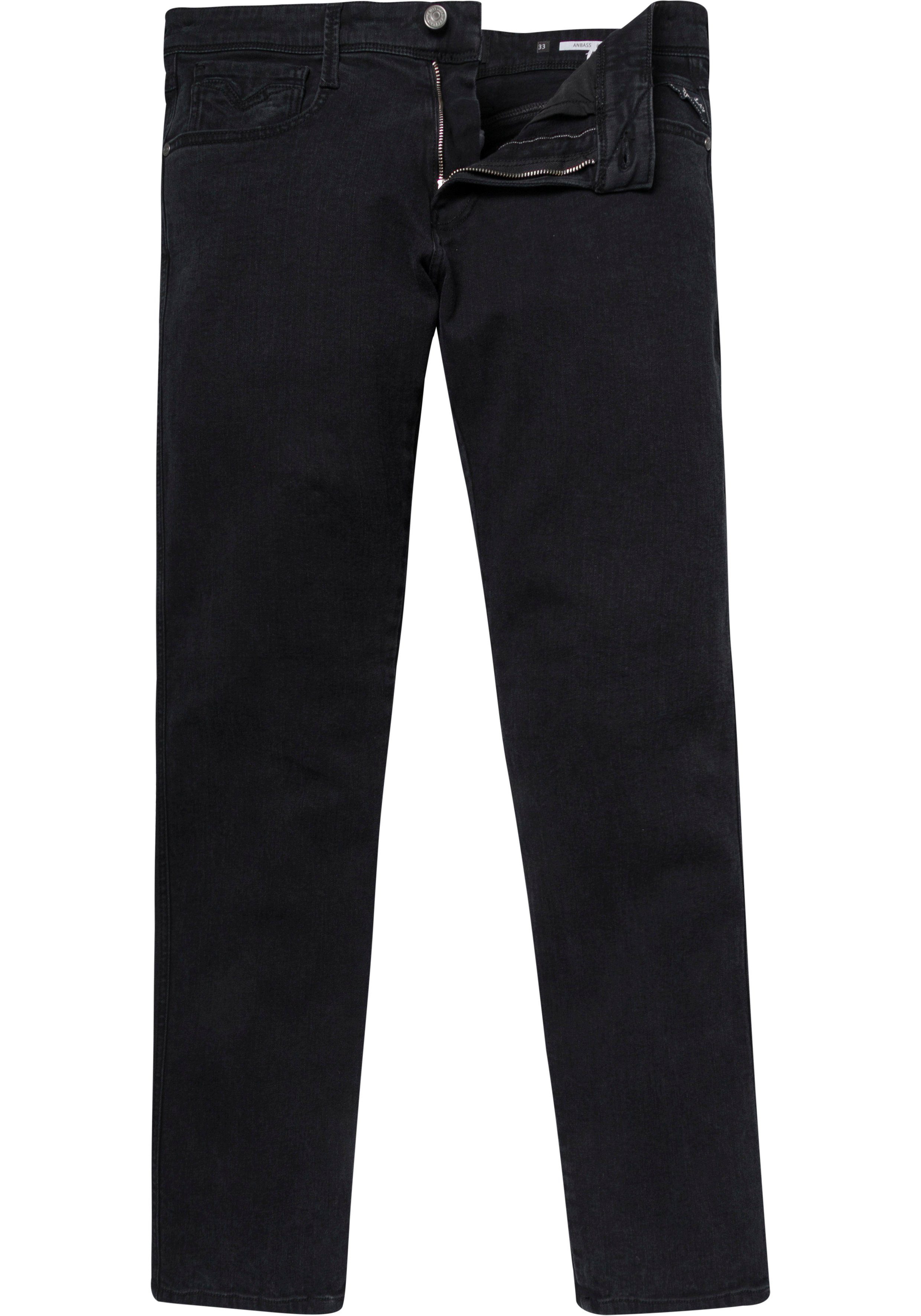 Replay ANBASS Slim-fit-Jeans black-wash