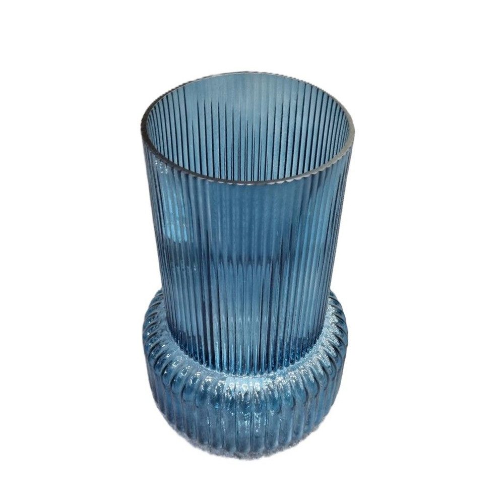 MICA Dekovase Vase bauchig blau - ca. 23 cm