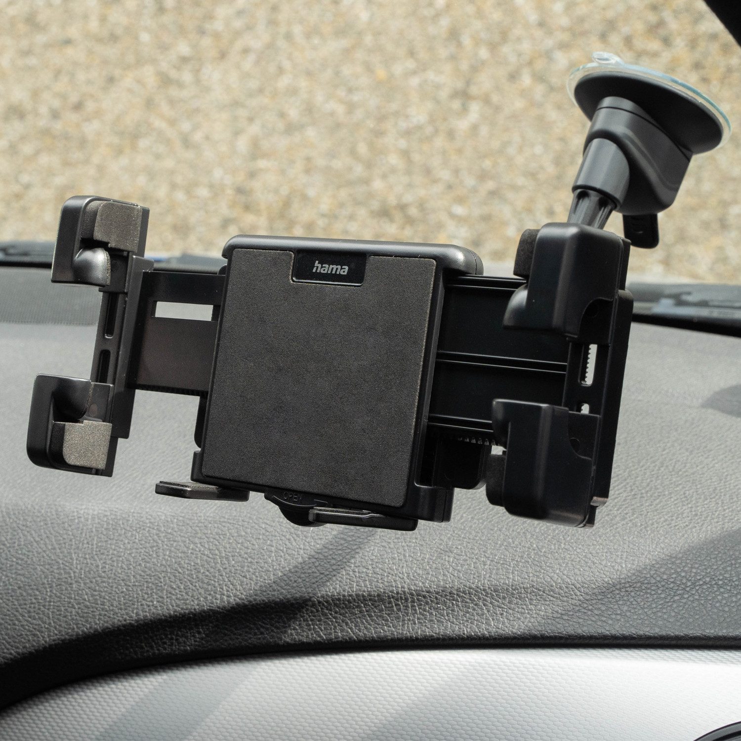 Hama Halterung Universal 2in1 Handy-Halterung Navi-Halter, (Schwanenhals Auto-Scheibe Saugnapf 360-Grad Einstellbar)
