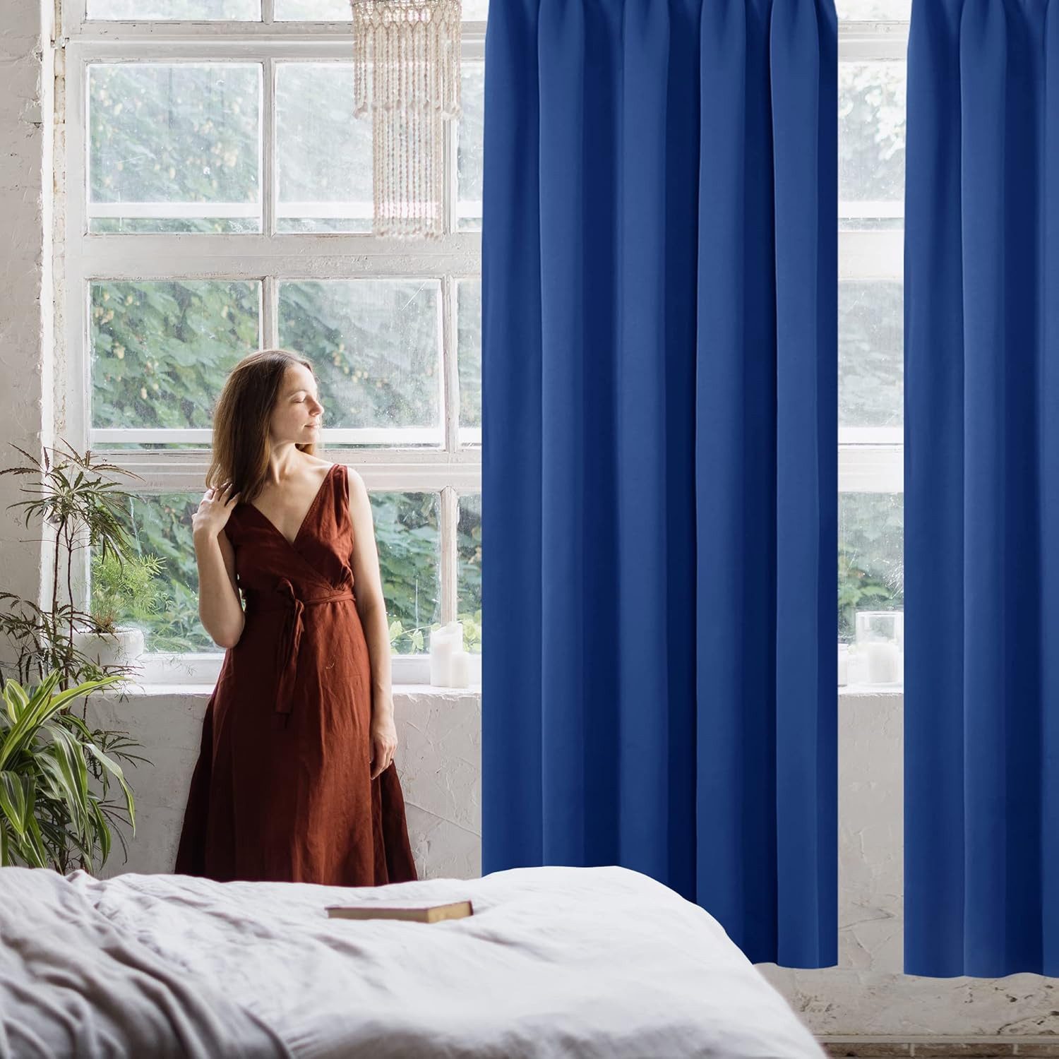 Deconovo Verdunkelungsvorhang Gardinen mit Kräuselband Vorhänge Wohnzimmer günstig online kaufen