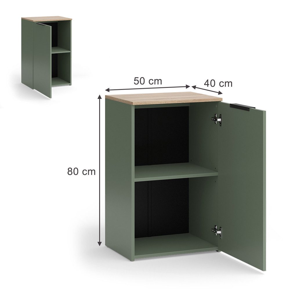 Vicco Highboard Wido, Grün/Sonoma, 50 x günstig online kaufen
