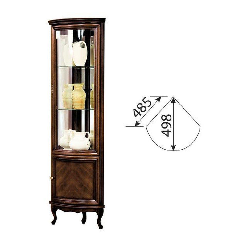 JVmoebel Vitrine Eleganter Vitrinenschrank aus Massivholz mit Ahornfurnier (1-St) Made in Europa