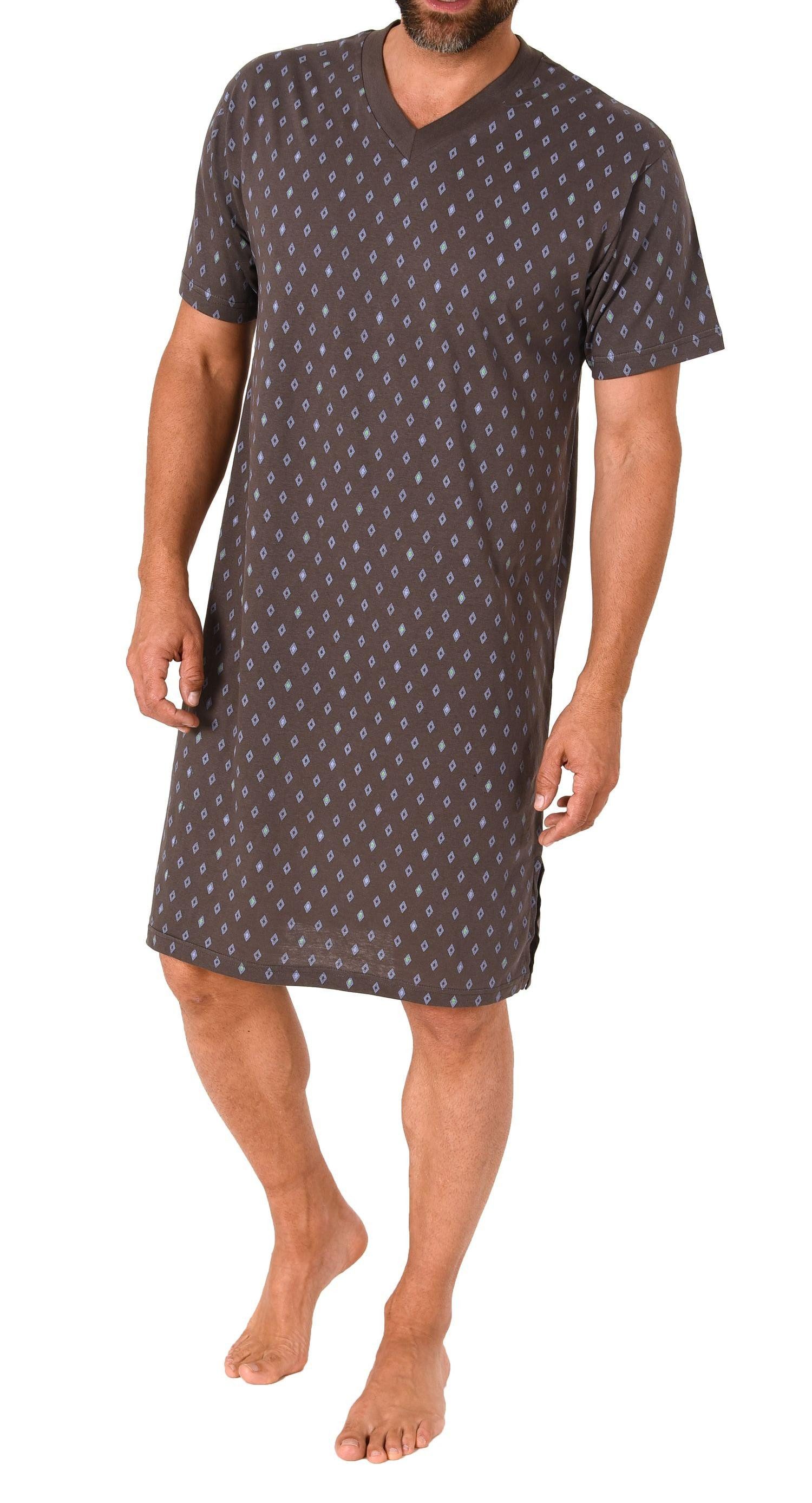 Normann Pyjama Herren Nachthemd kurzarm in zeitlosem Allover-Print bis Größ günstig online kaufen