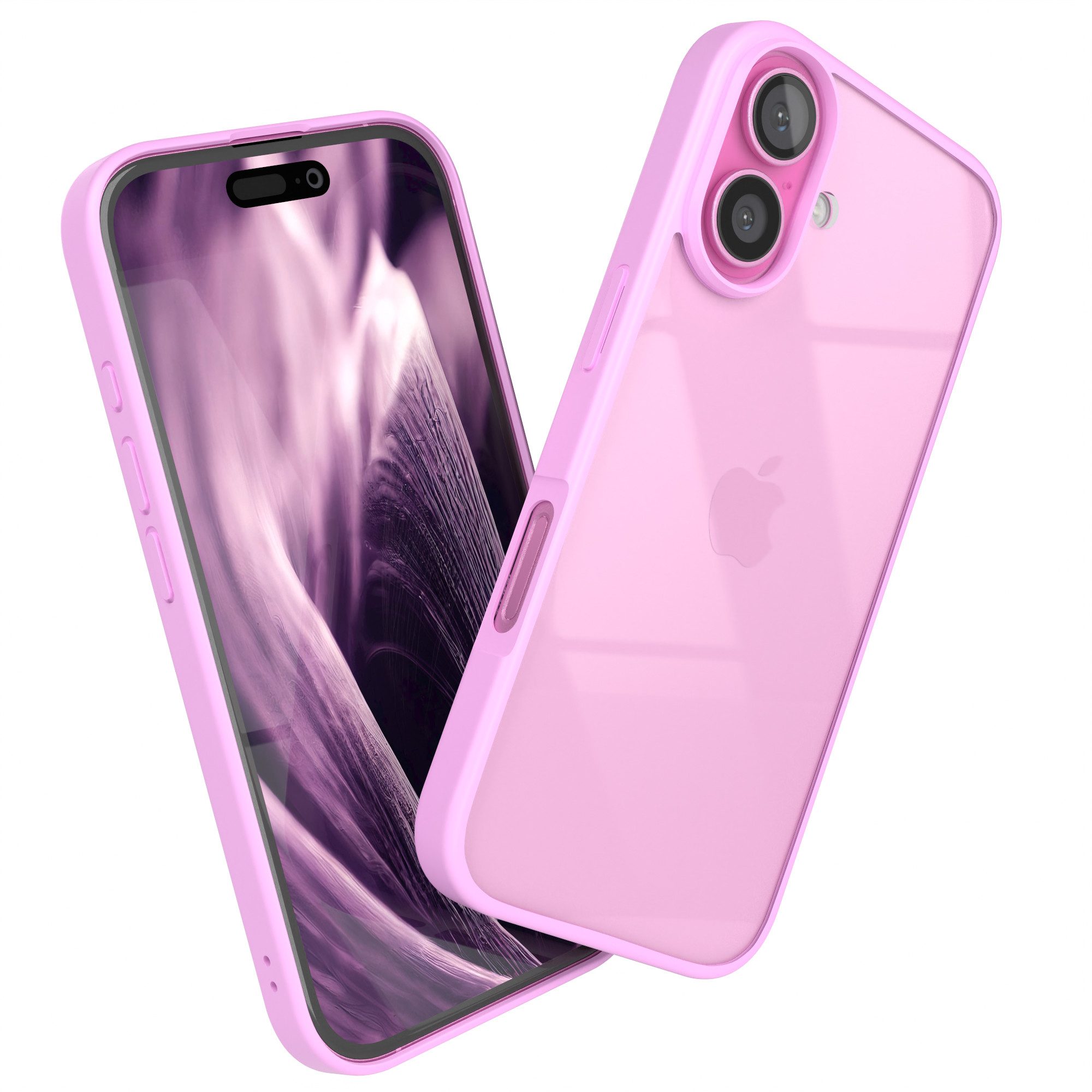EAZY CASE Handyhülle Bumper Case für Apple iPhone 16 6,1 Zoll, Handyhülle Dünn mit Kameraschutz Hybrid Handyhülle stoßfest Helllila