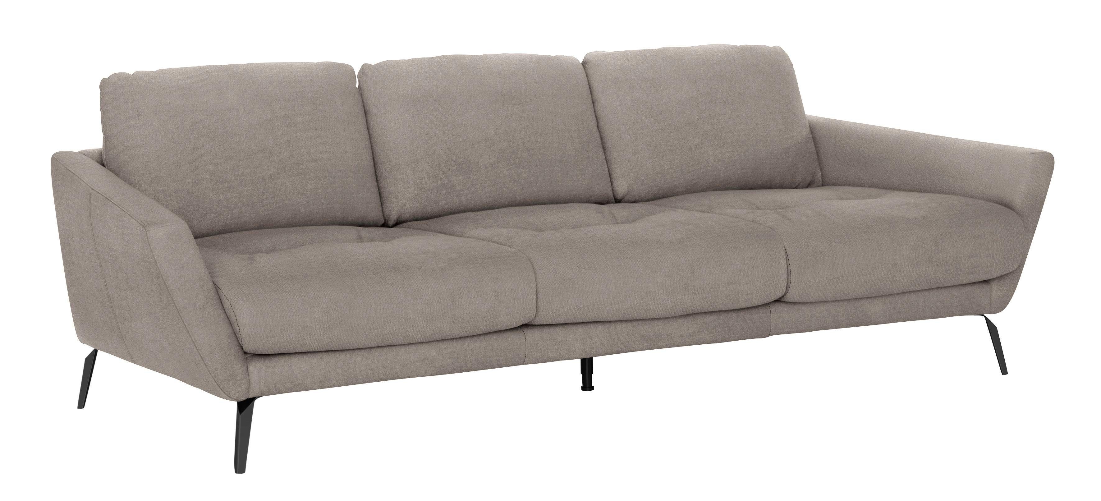 schwarz Füße pulverbeschichtet Big-Sofa W.SCHILLIG mit Heftung softy, Sitz, im dekorativer