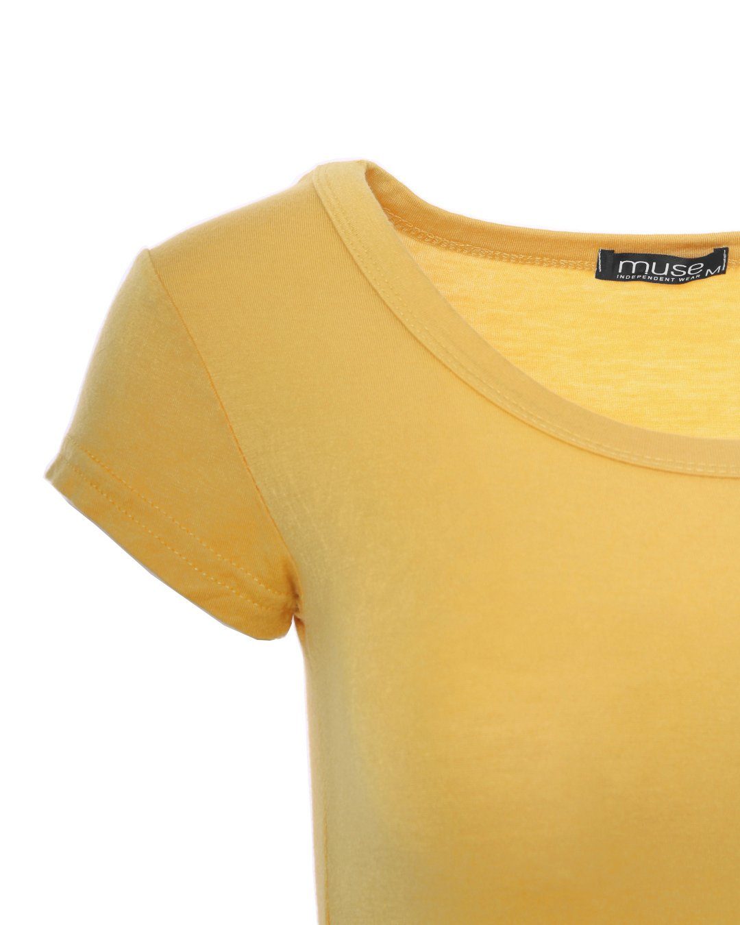 Muse T-Shirt Basic Kurzarm T-Shirt Skinny Fit 1001