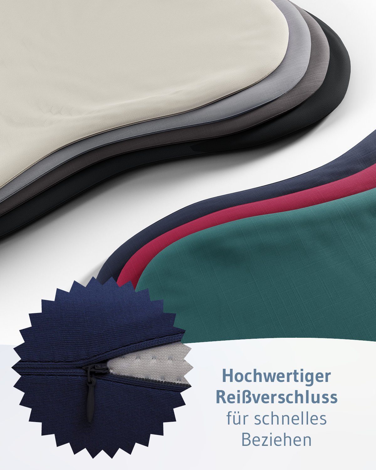 Third of Life Seitenschläferkissenbezug ACAMAR Baumwoll-Kissenbezug Doppelpack – Bild 5 von 5