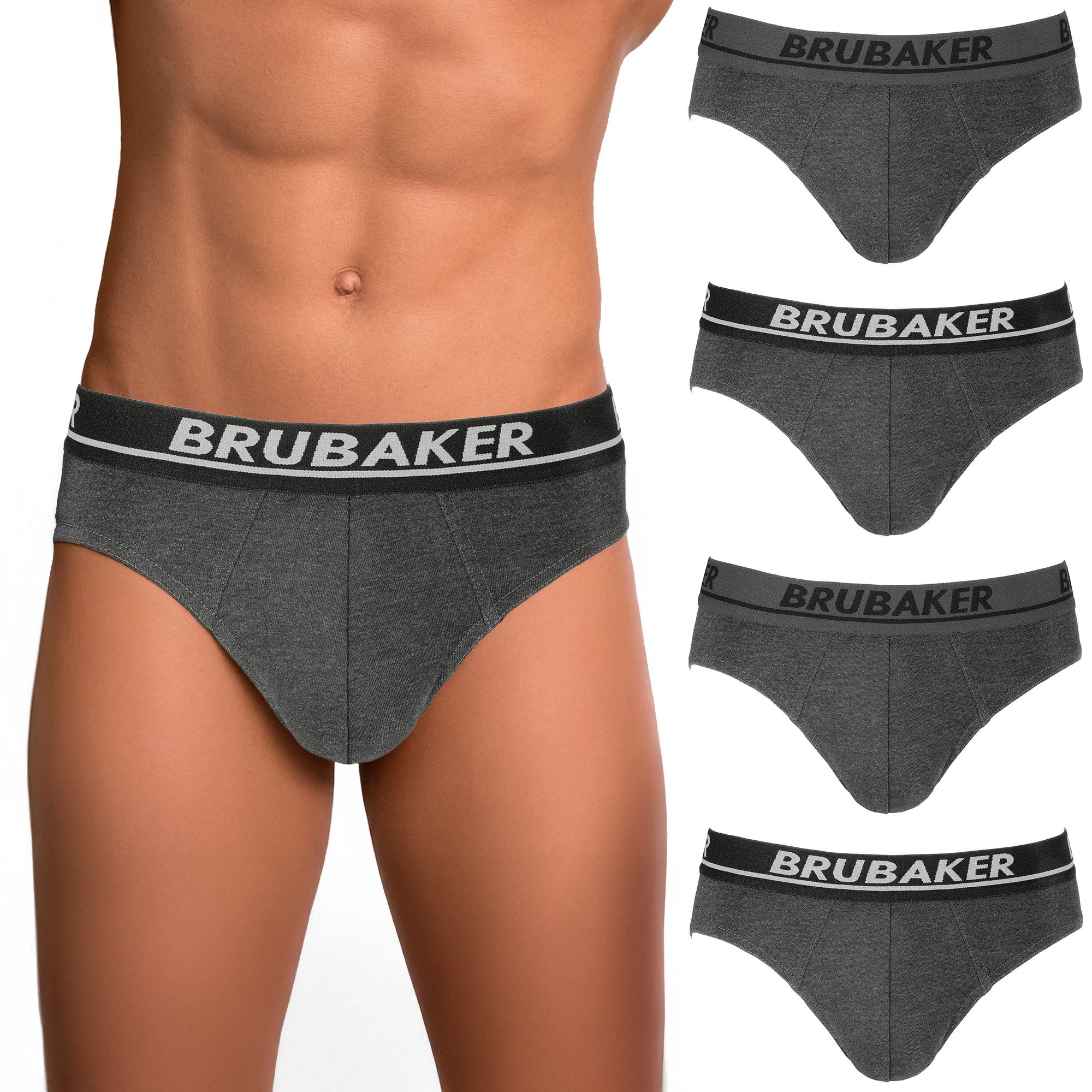 BRUBAKER Slip 4er Pack Herren Komfort Unterhosen mit elastischem Bund (Mehr günstig online kaufen