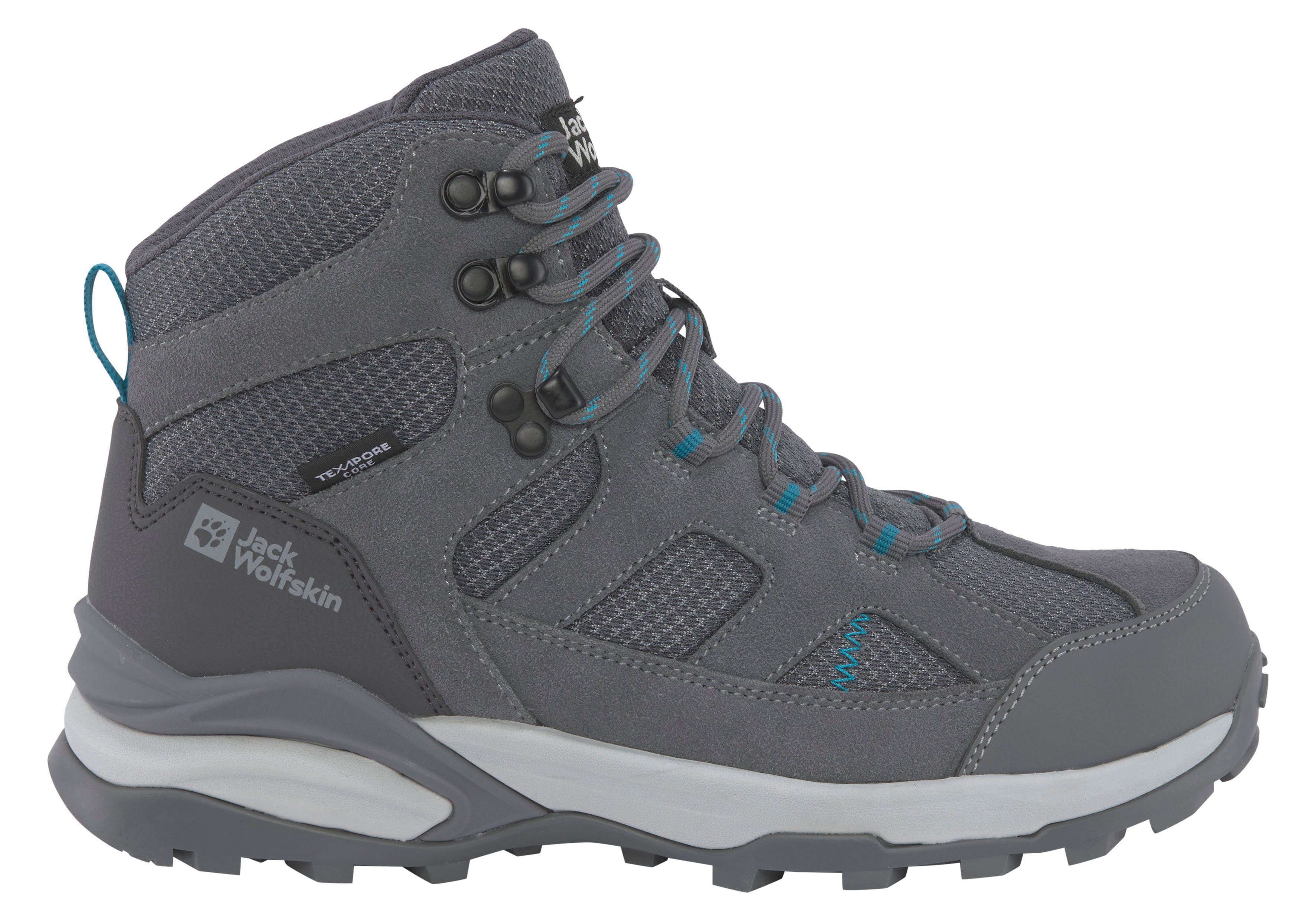 Jack Wolfskin TRAIL HIKER TEXAPORE grau-blau wasserdicht Wanderschuh MID