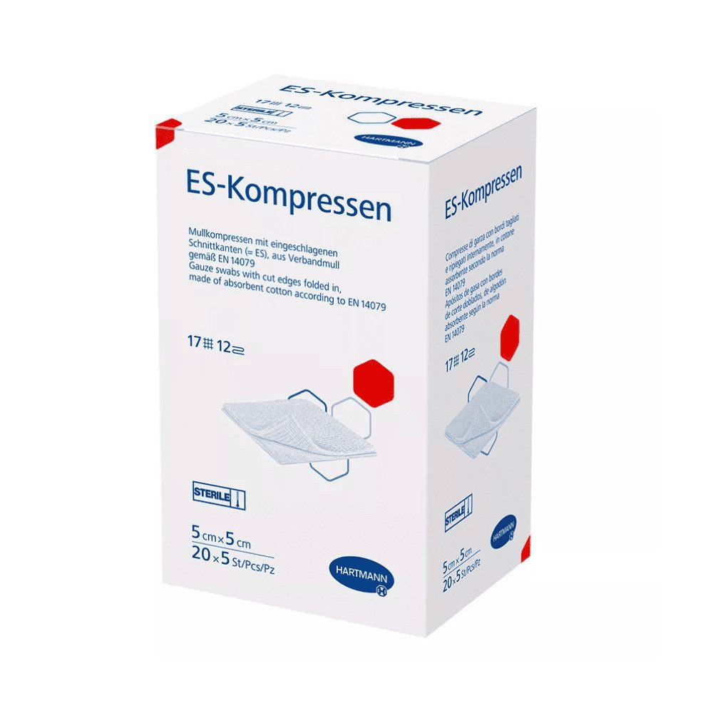 Kalt-Warm-Kompresse 9x Hartmann ES-Kompressen 5 x 5 cm, 12-fach, steril - 20 x 5 Stück