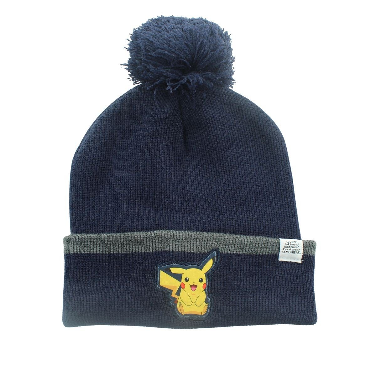 POKÉMON Bommelmütze Anime Pokemon Pikachu Jungen Herbst Wintermütze Gr. 54 bis 56