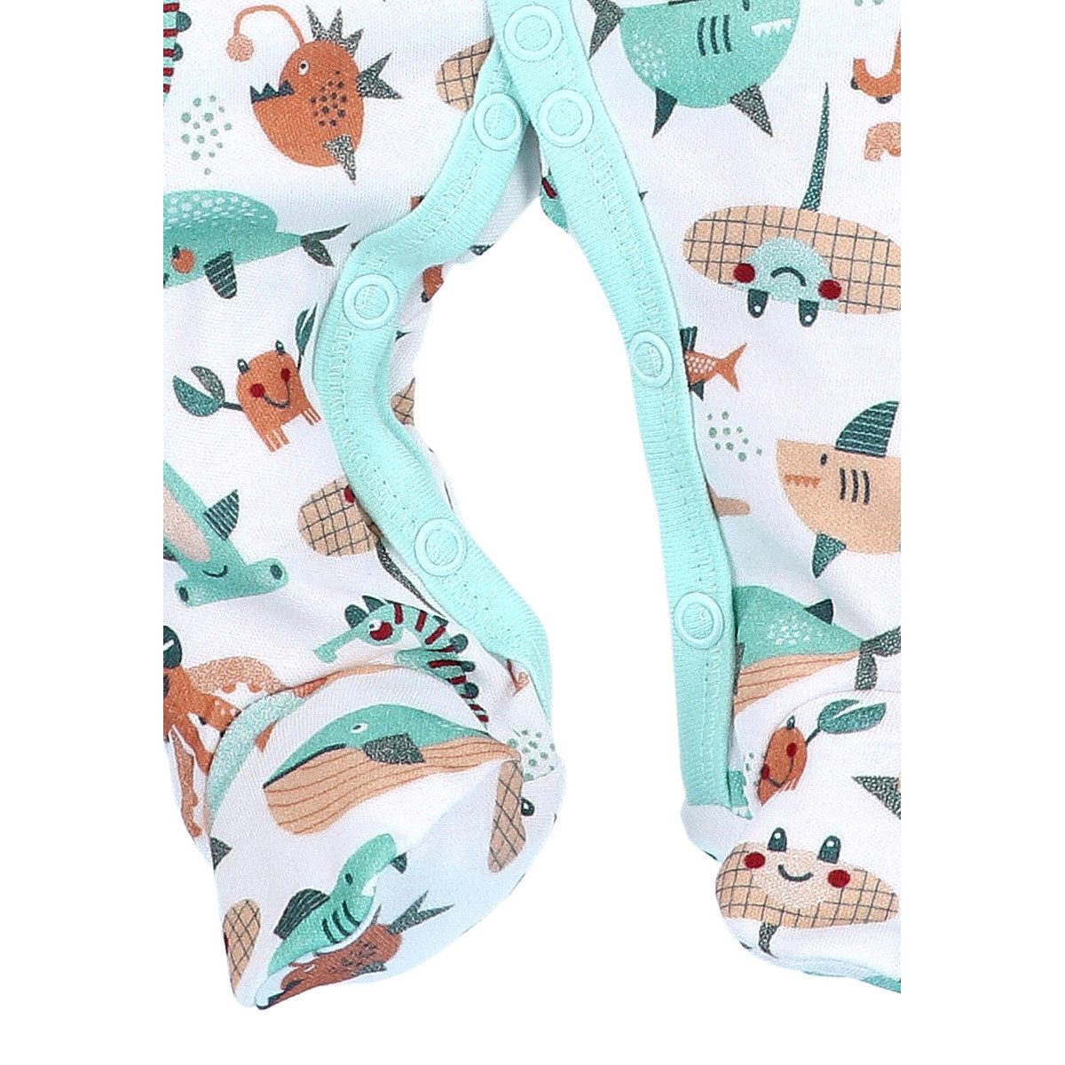 NINI Strampler Fische Unisex Kinder Einteiler, Overall, Babyanzug, Babyoverall, Babyanzug