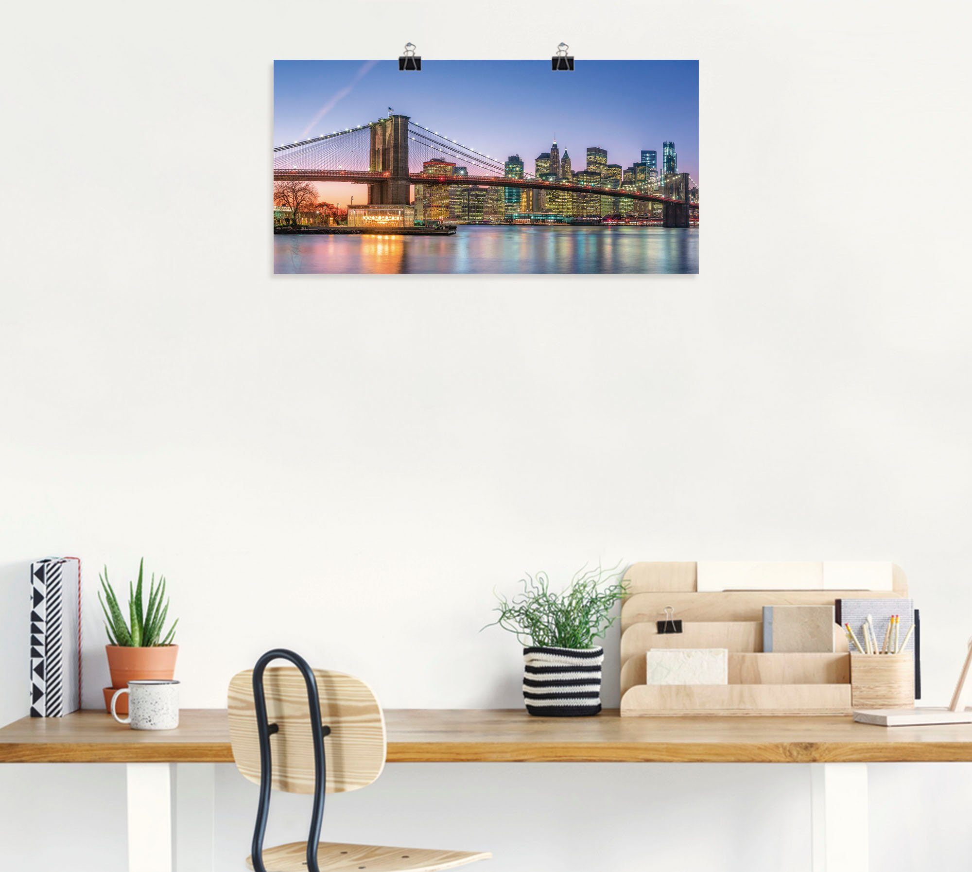 Artland Wandbild Skyline City, York New in York Alubild, als Leinwandbild, (1 oder New Wandaufkleber Poster Größen versch. St)
