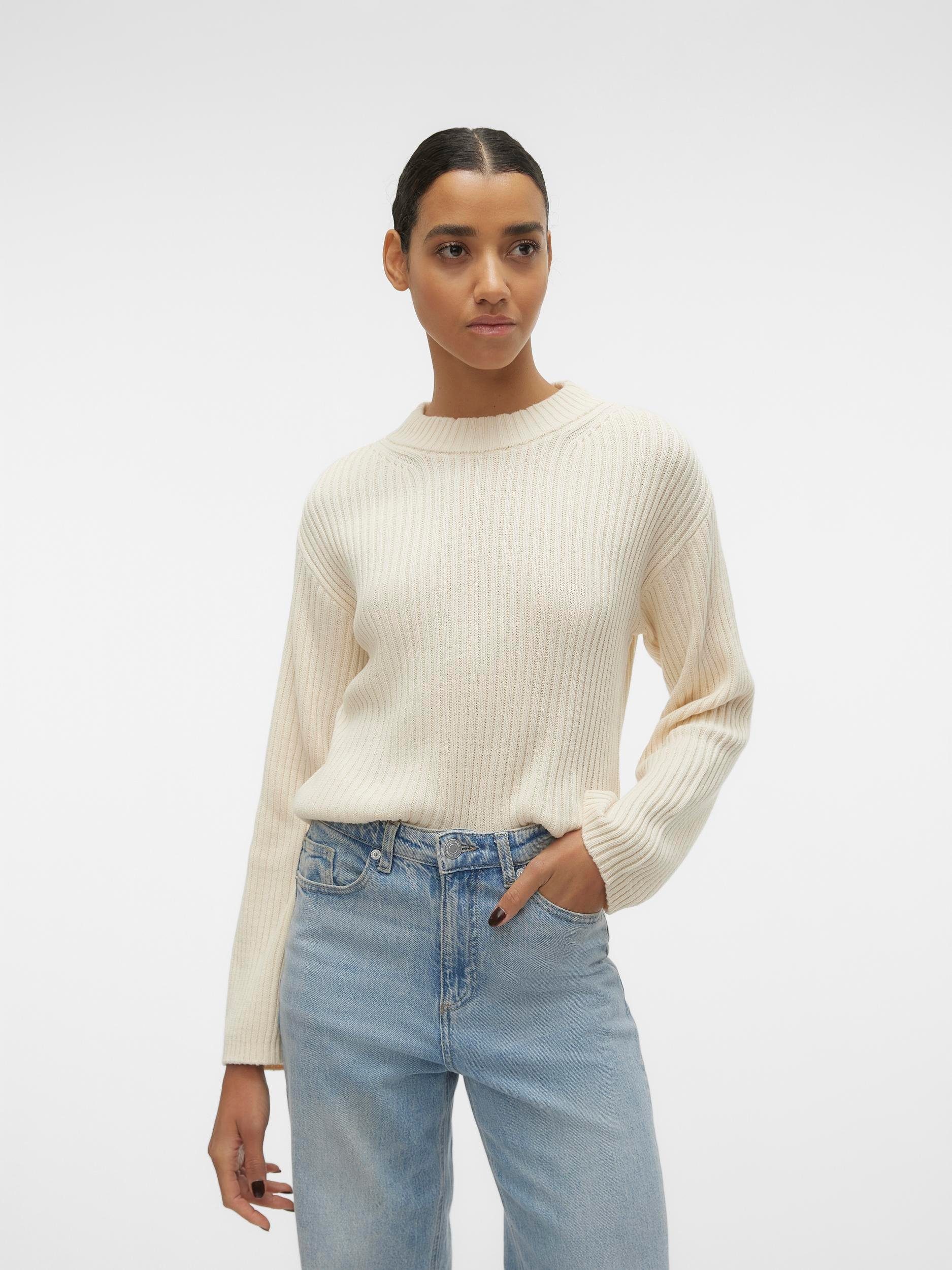 Vero Moda Rundhalspullover VMHILDE LS O-NECK SHORT PULLOVER NOOS Birch | Strickpullover