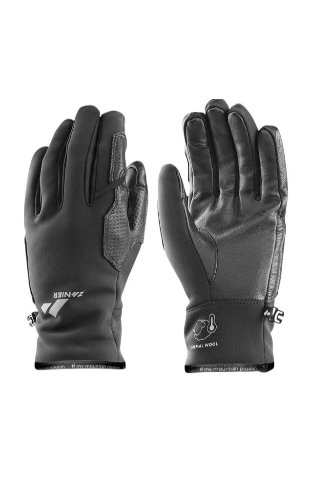 Zanier Multisporthandschuhe Handschuhe Weisskugel (Softshell, Lederinnenhand) schwarz - 1 Paar