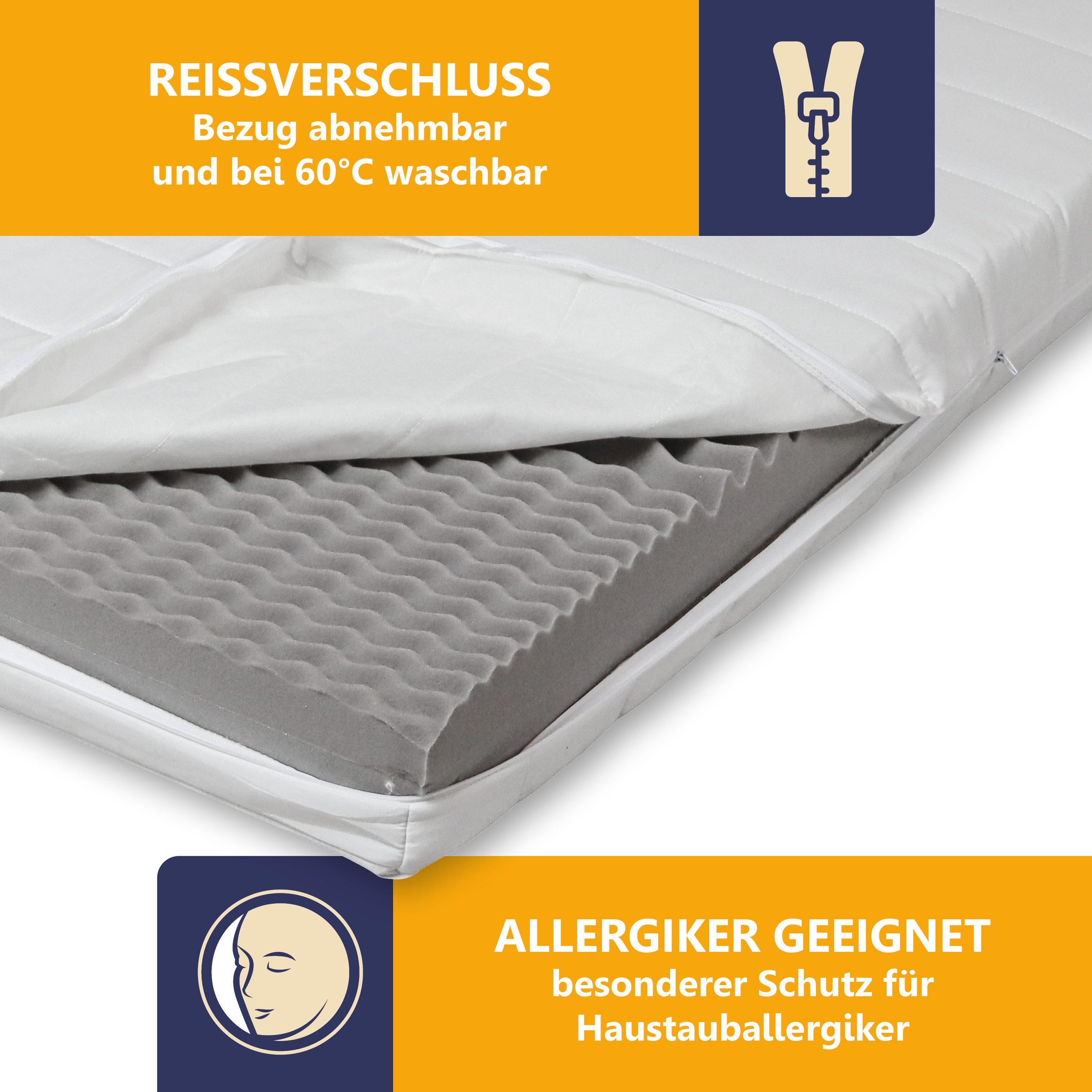 Kaltschaummatratze White Star KS atmungsaktiv, punktelastisch, ergonomische Liegezonen, Beco, 11 cm hoch, Allergikergeeignet, wendbar, waschbarer bis 60 °C, 80x – Bild 2 von 5