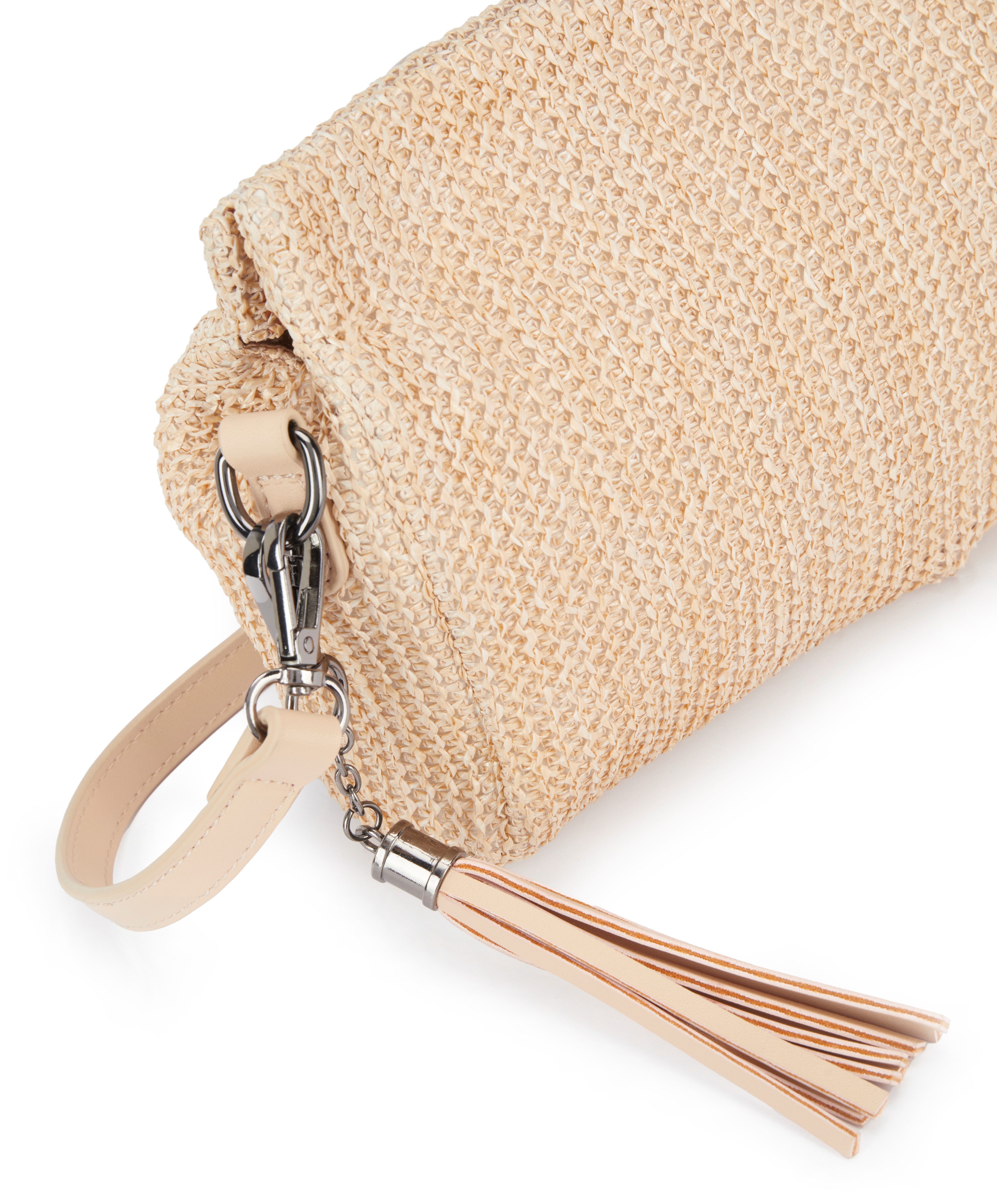 Vivance Umhängetasche Clutch, Handtasche,Schultertasche,Tragetasche,Crossbody Bag, Bast-Optik VEGAN