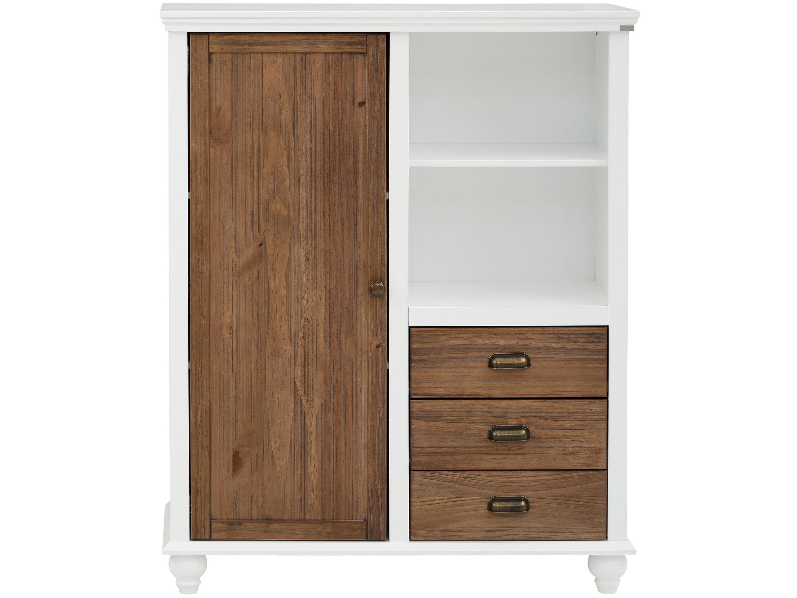 loft24 Highboard Marlin, Mehrzweckschrank, Schrank, Kiefer, 3 Schubladen, 1 Tür, Landhaus