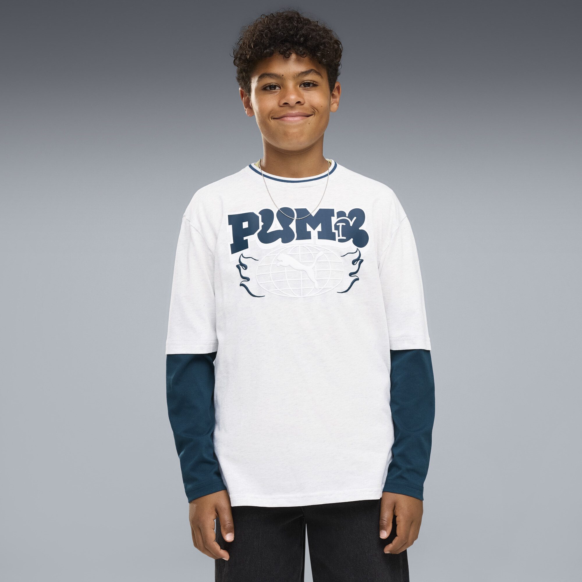 PUMA T-Shirt MID 90s Relaxed Layered Langarmshirt Jungen