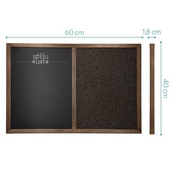 Navaris Pinnwand Kombitafel Kreidetafel und Kork Pinnwand - Memoboard 60x40 cm, (1-tlg)