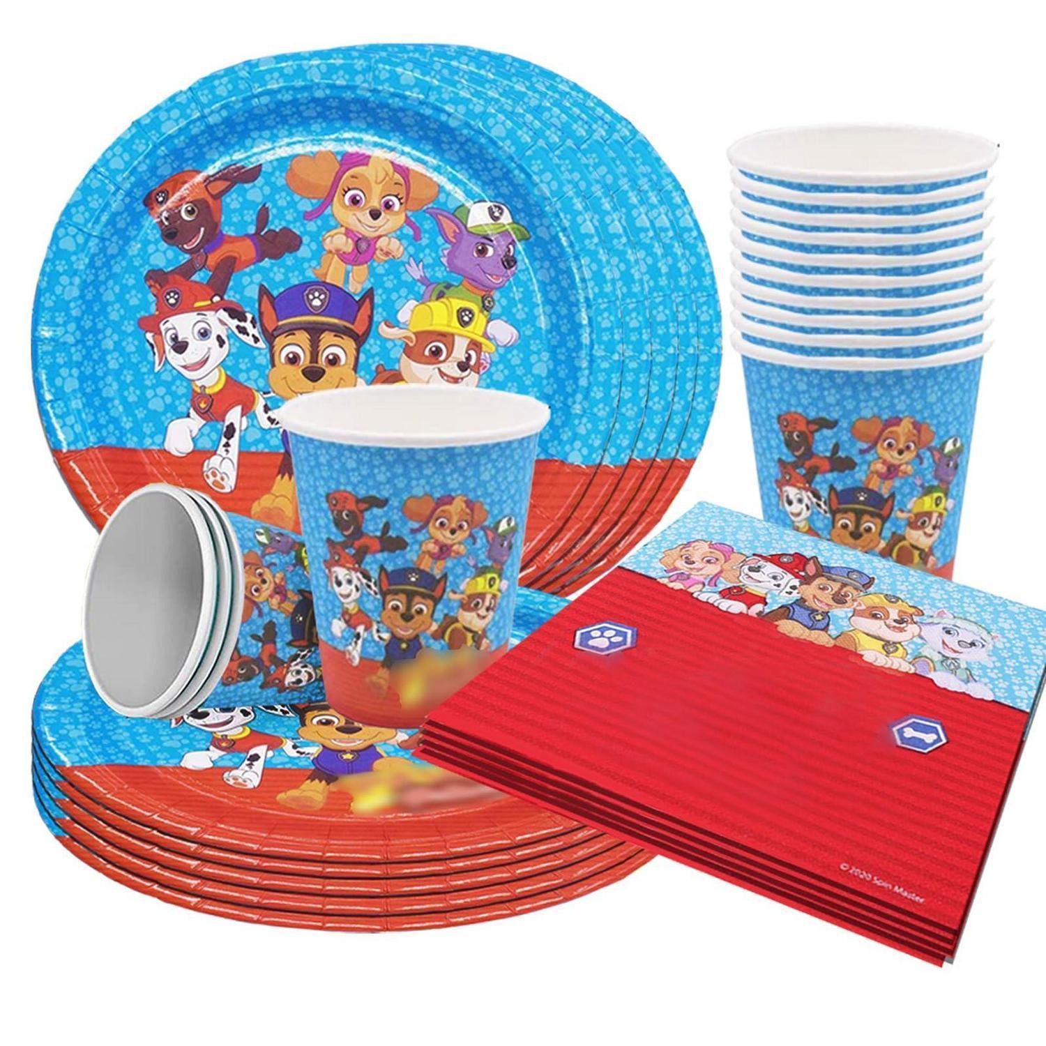 LuxusKollektion Einweggeschirr-Set Kindergeburtstag Besteck Set 10 Personen, Papier