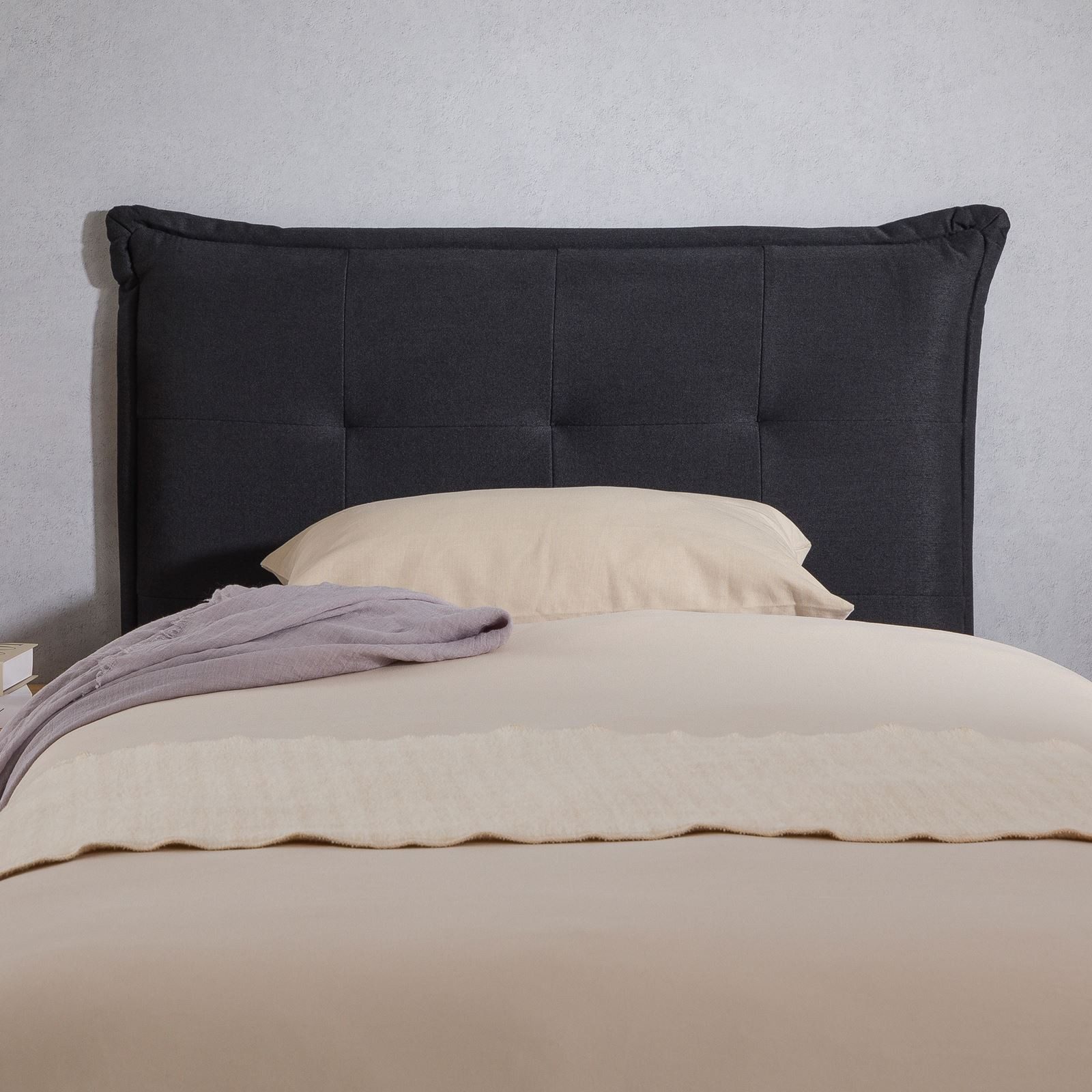 IDIMEX Kopfteil JALEYA, Bettkopfteil 90cm, Headboard, Kopfteil gesteppt mit Stoffbezug schwarz