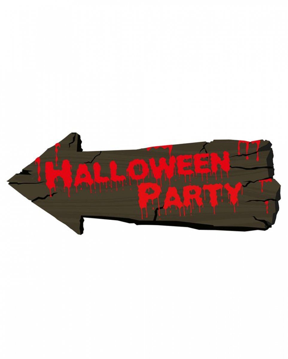 Horror-Shop Dekofigur Halloween Party Hinweisschild als Wegweiser 50cm