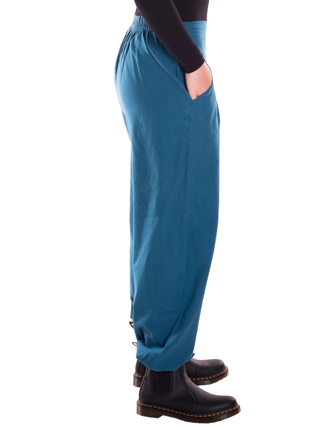 Vishes Haremshose Lange Damen Sommerhose Haremshose Schlupfhose einfarbig Dehnbund Alternative Bekleidung, Ethno, Hippie, Retro Style