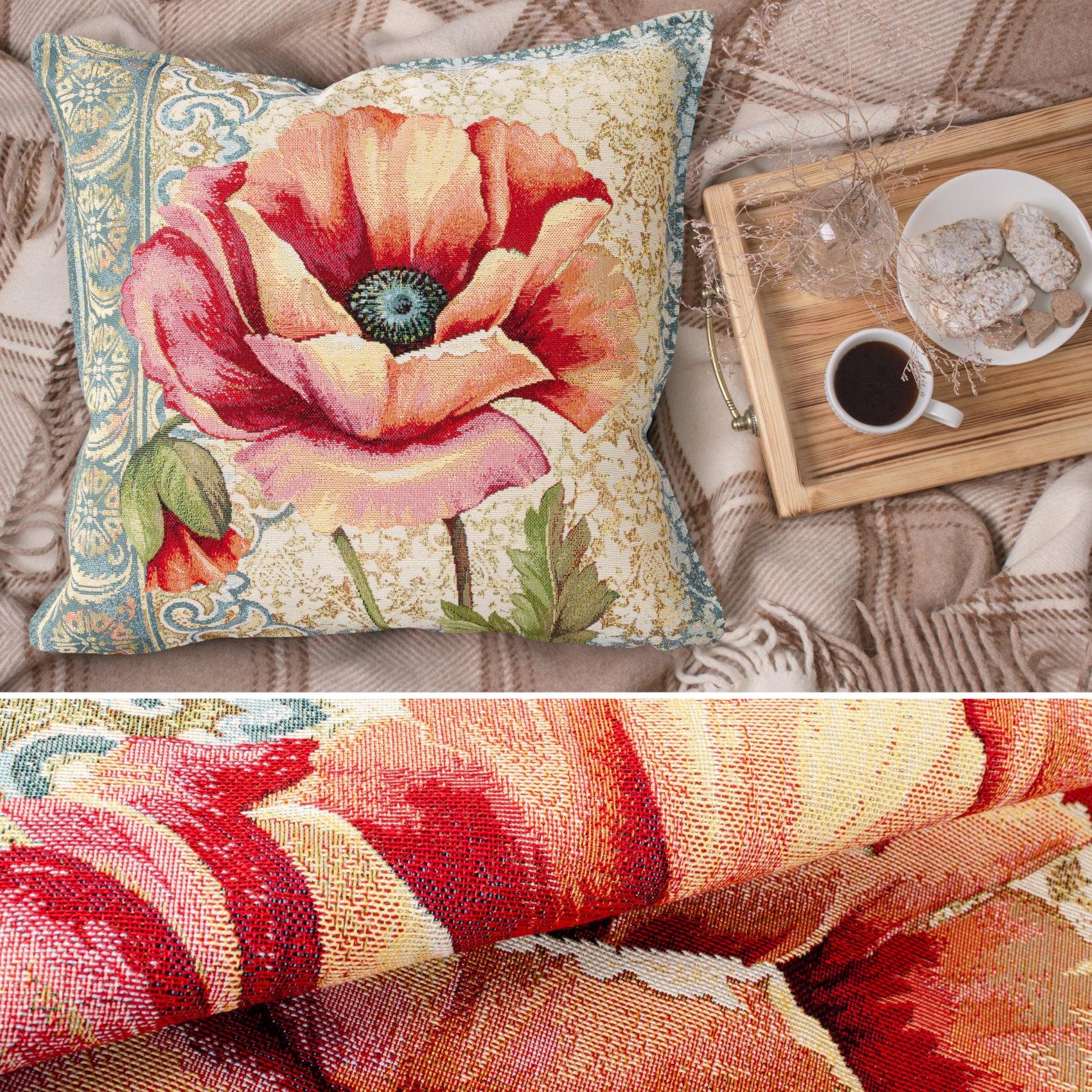 ANRO Dekokissen Jacquard Gobelin Kissenbezug 45x45 cm waschbar Klassik Deko günstig online kaufen