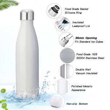 KingSo Thermoflasche Weiße Trinkflasche mit Reinigungsbürste: Stilvoller Genuss!, 12 Stunden heiß oder Kalt, Thermoskanne, Flasche