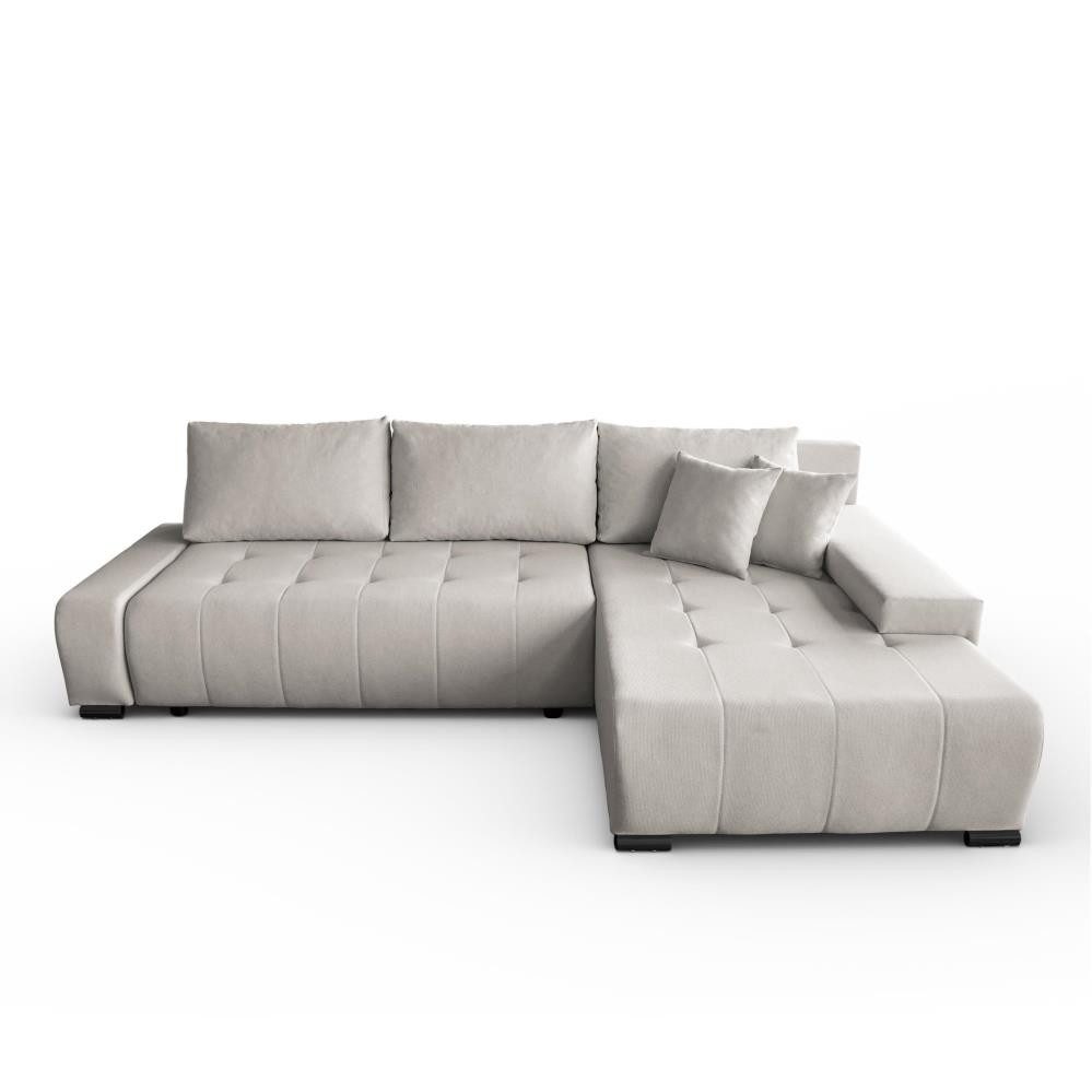Beautysofa Ecksofa mit Schlaffunktion & Bettkasten DRACO L, BARREL-Stoff in günstig online kaufen